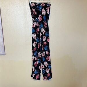 Abercrombie & Fitch Floral Print Jumpsuit - Black, Pink, Blue
